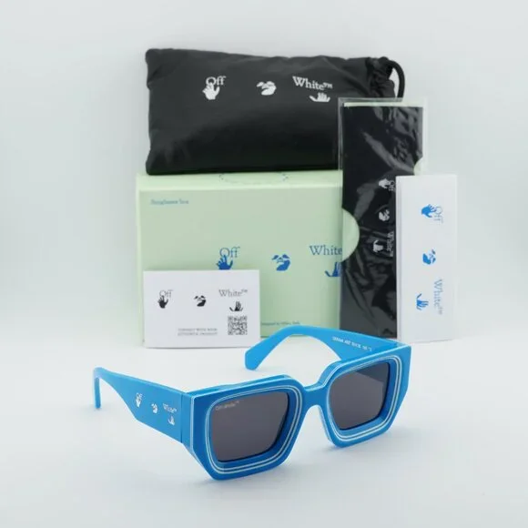 Off-White OERI048 FRANCISCO 4507 Square Sunglasses – Blue/Grey - Picture 6 of 9